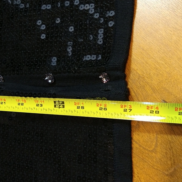 The Quacker Factory Sequin Sweater Cardigan Button Medium M Shiny EUC - Picture 9 of 13